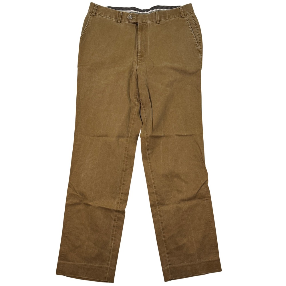 Bullock & Jones Mens 35x32 Chinos Cotton Blend Pants Tan Contemporary Fit Casual